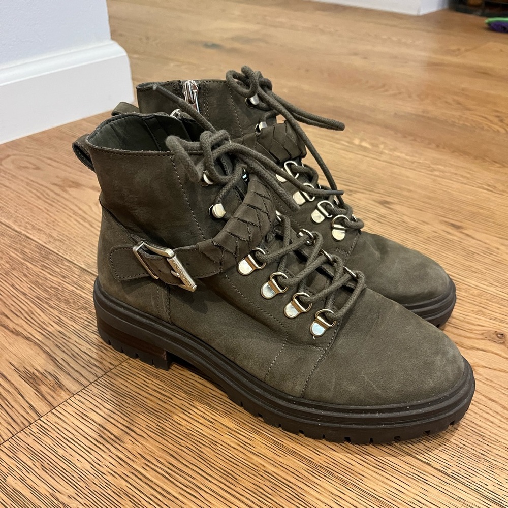 Vince Camuto Olive Green Combat Boots